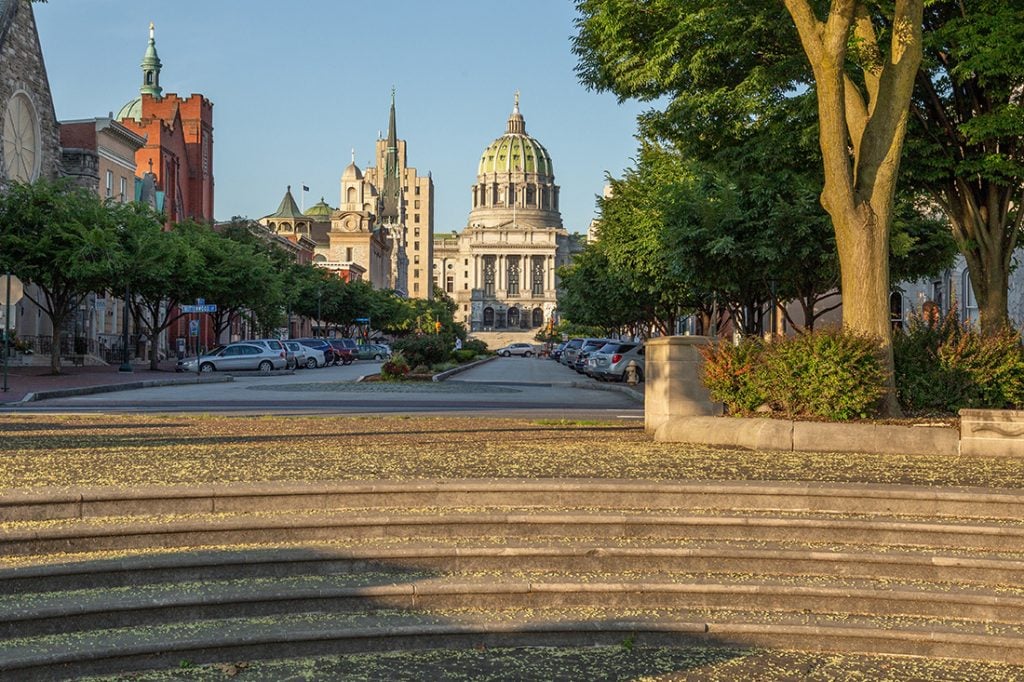 Photo of the Pennsylvania state capital in Harrisburg.