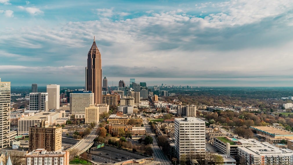 Atlanta skyline in winter