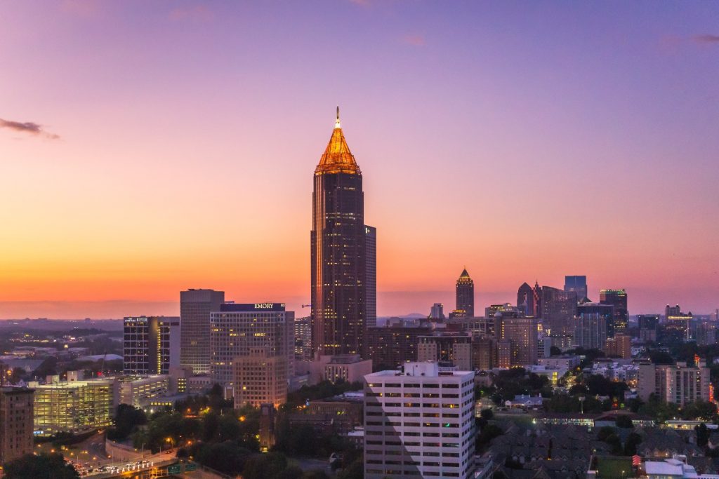 Atlanta at sunset