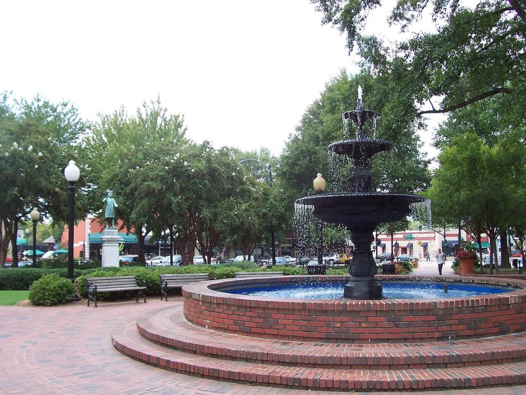 A fountain in Marietta, GA