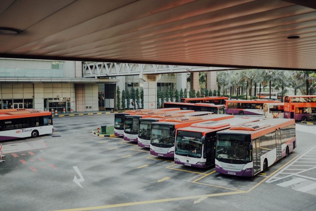 Fleet of buses