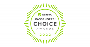 Wanderu Passengers' Choice Awards badge for the year 2022