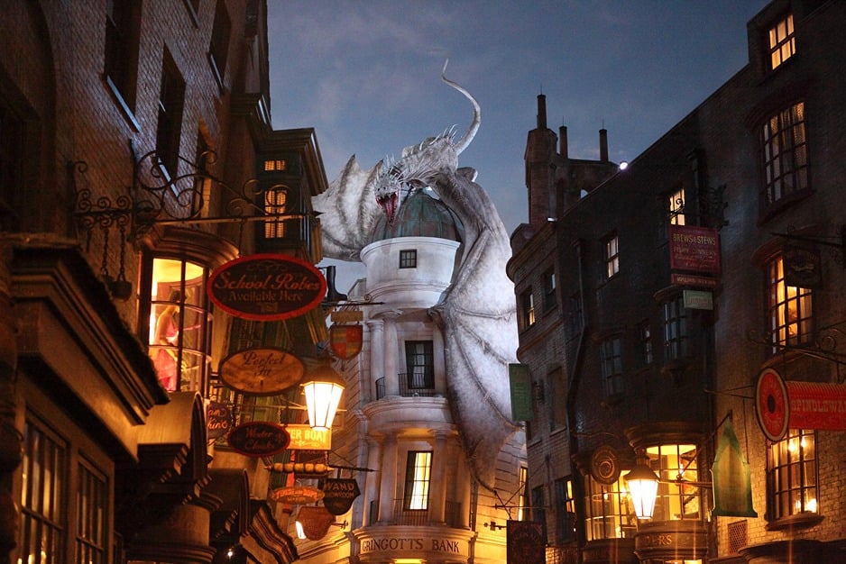 Universal Studios in Orlando, FL at night