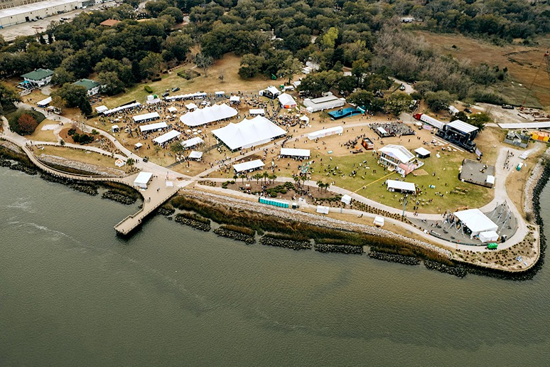 Aerial view of the Charleston Wine and Food Festival