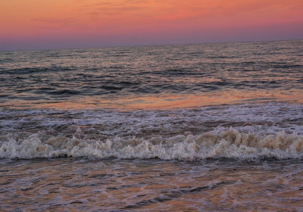 Delaware beach at sunset